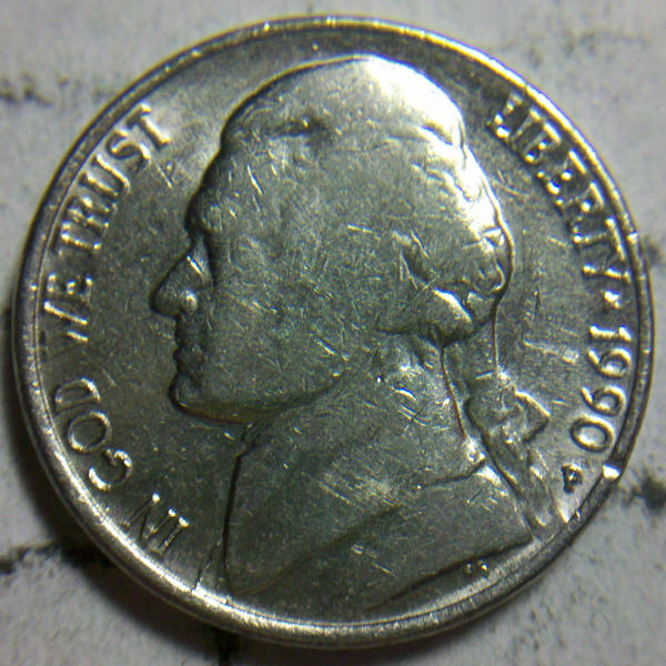 1990-P-Jefferson-Nickel:-Greaser-Or-PMD?
