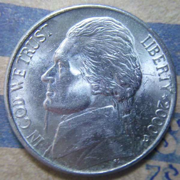 2000-D-Jefferson-Nickel---Unusual-Clash