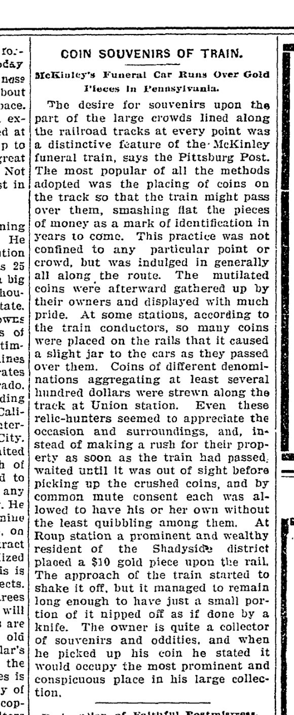 William-Mckinley-Funeral-Train-Token