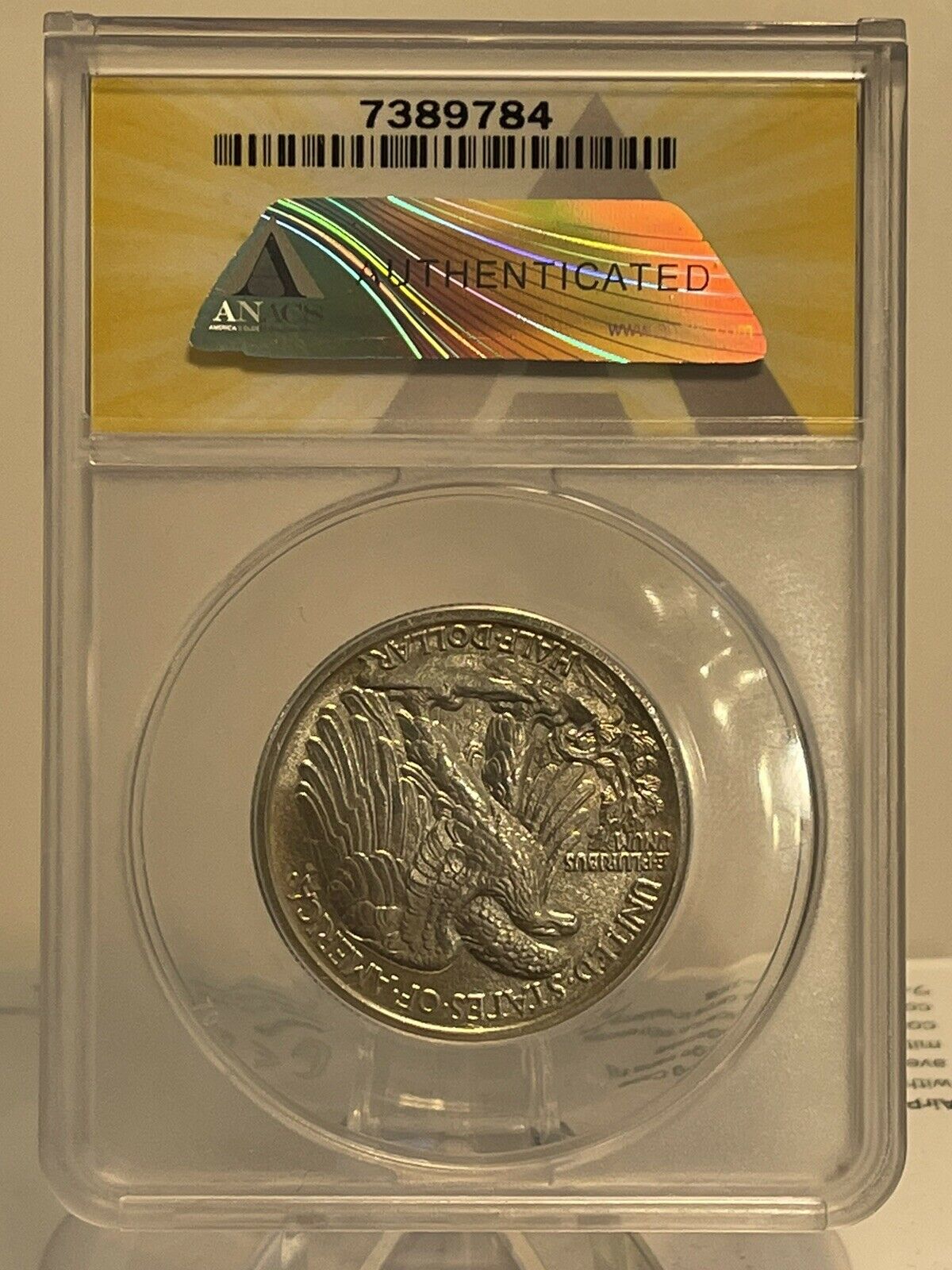 1917-Walking-Liberty-Half,-Slabbed