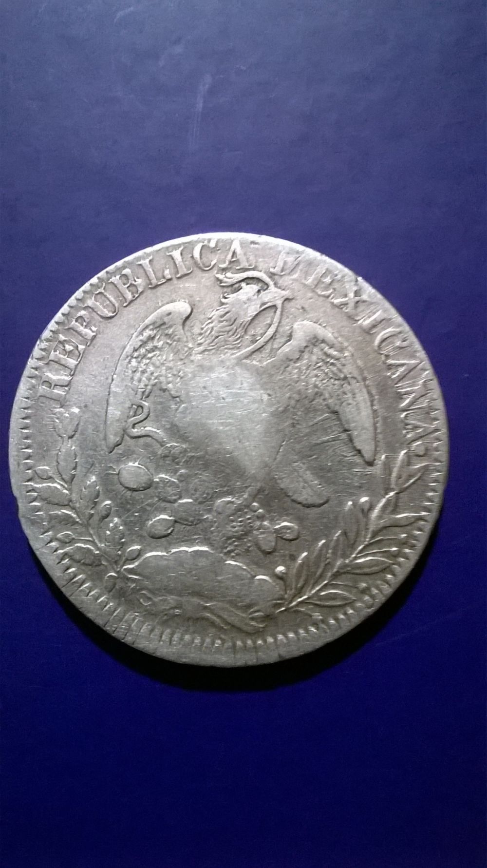 Mexico,-Zacatecas-8-Reales-1835---Another-Damaged-Coin