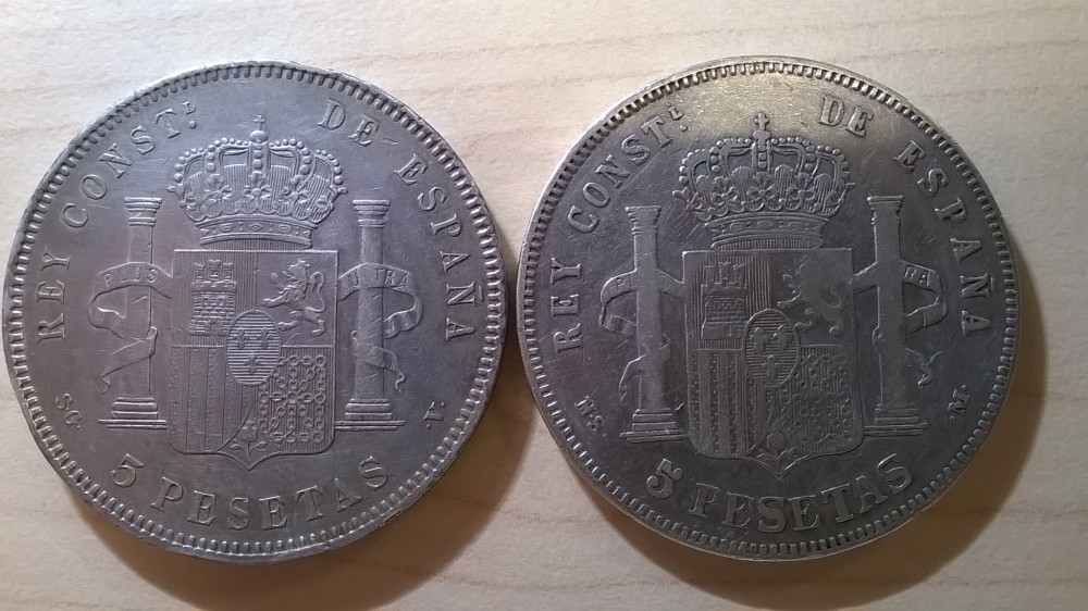 Silver-Crown-From-Spain,-5-Pesetas-1897,-But-
