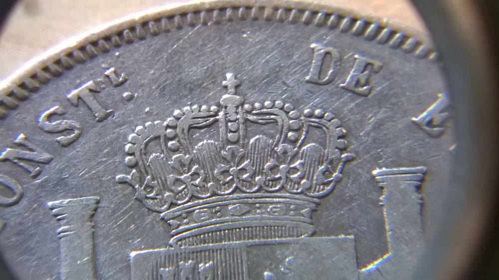 Silver-Crown-From-Spain,-5-Pesetas-1897,-But-