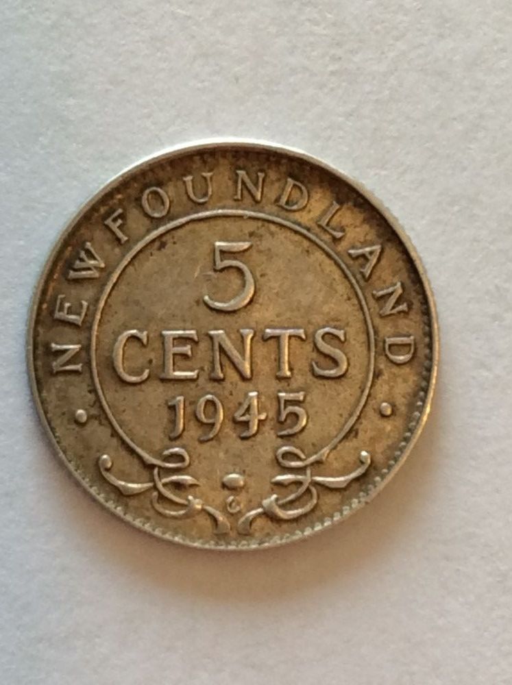 Newfoundland-1945-Five-Cent-Mintmark-Damage