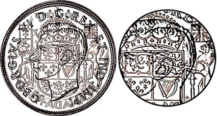 1950-Canada-50-Cent-Extra-Metal-In-King-George-Ear?