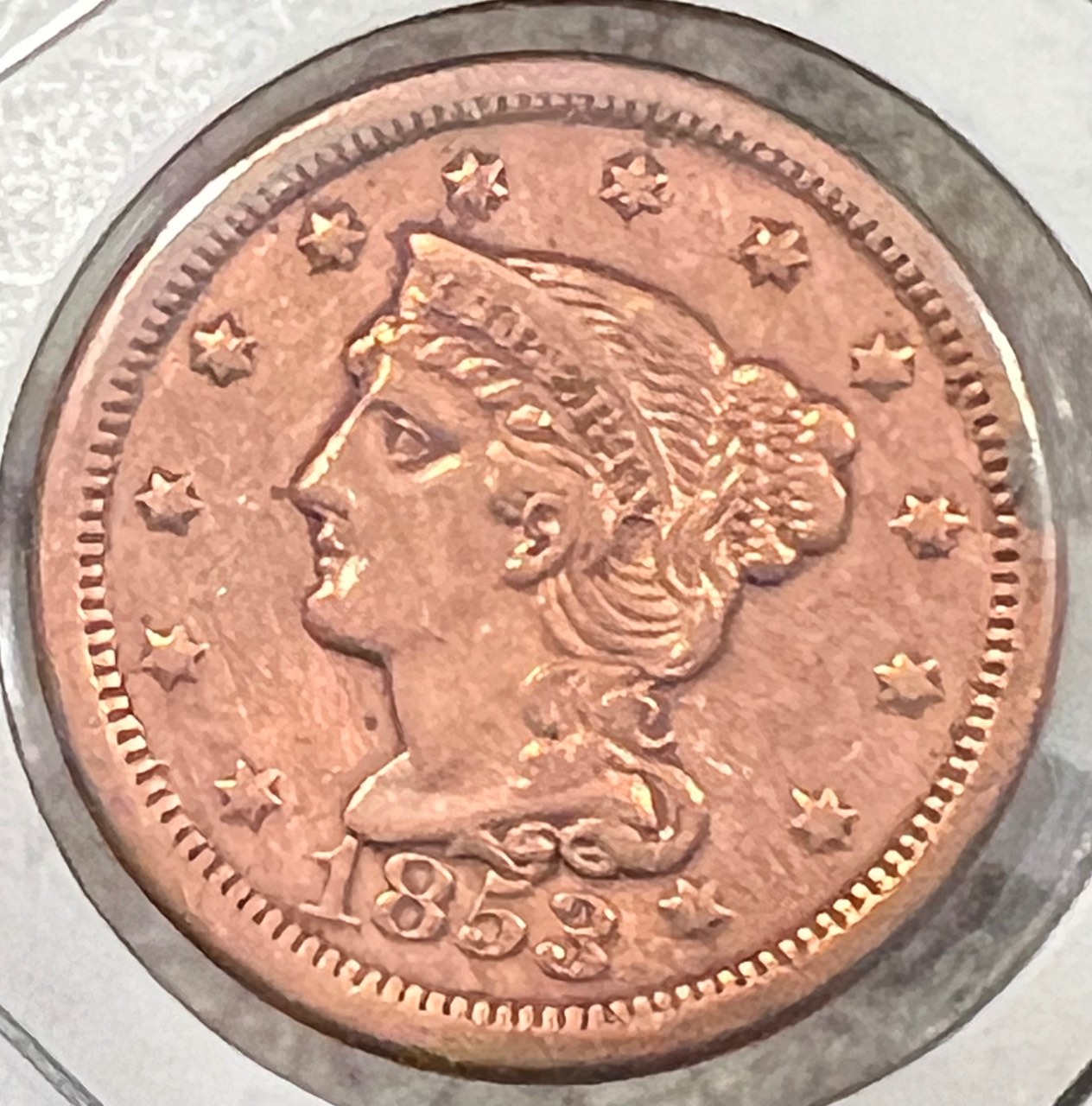1853-Braided-Hair-Cent---Grade-Opinions