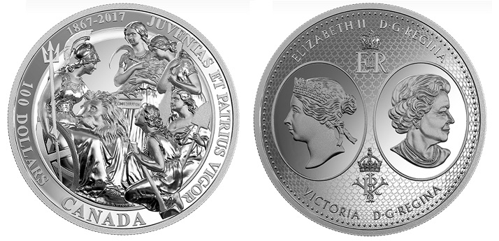 1867-2017-10-Oz.-Confederation-Medals:-Juventas-Et-Patrius-Vigor