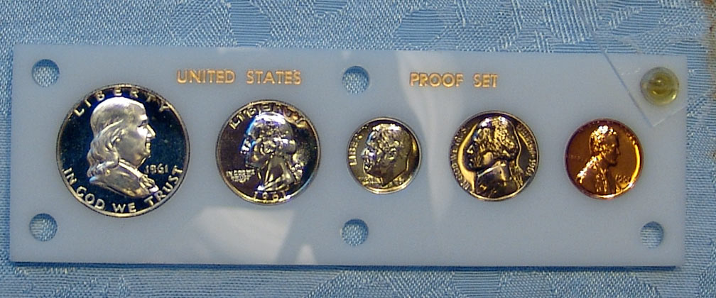 Nice-Find!-1961-Proof-Set-With-Cameo-Franklin!