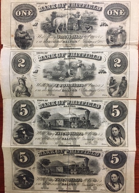 Bank-Of-Whitfield-Georgia-Sheet-Of-Notes-1,2,5