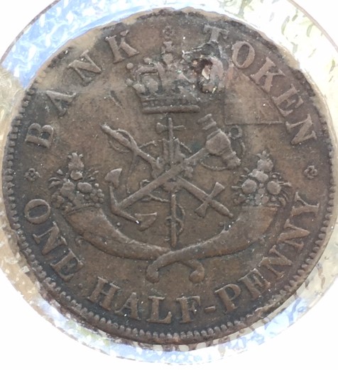 1850-Canada-Bank-Token-1/2-Penny