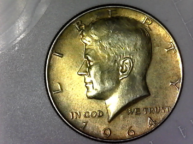 1964-Kennedy-Half-Dollars-Gold-Toned!