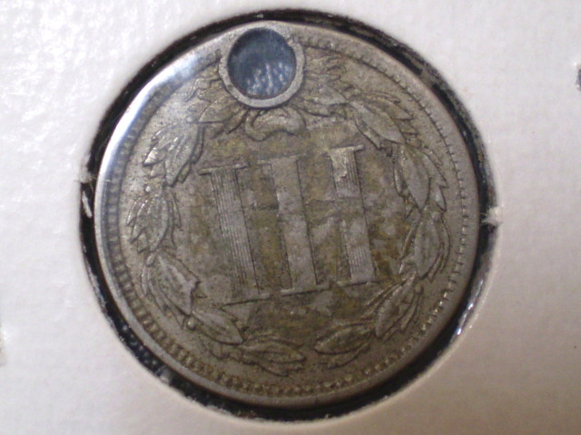 1866-3-Cent-Piece-That's-Holed