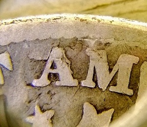 1915-S-Barber-Half.-Delam?-:-/