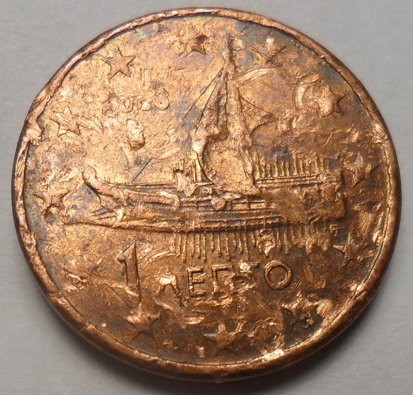 Mint-Error?-Or-A-Damaged-Coin?---Greece--1-Euro-Cent