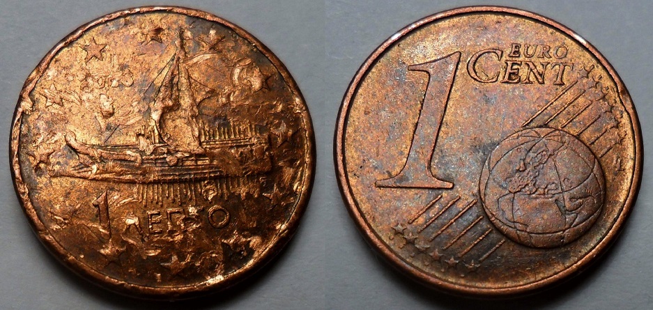 Mint-Error?-Or-A-Damaged-Coin?---Greece--1-Euro-Cent