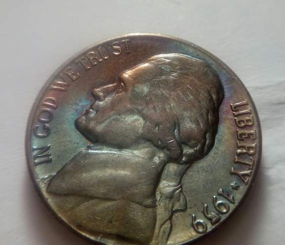 1969-D-Roosevelt-Dime-,-And-1959-D-Nickle-With-Different-Tones-...