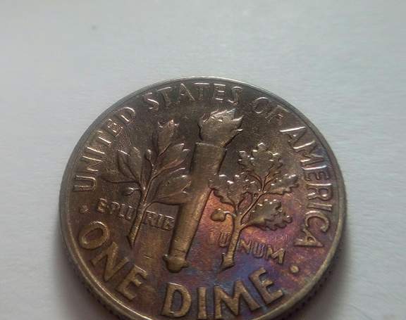 1969-D-Roosevelt-Dime-,-And-1959-D-Nickle-With-Different-Tones-...