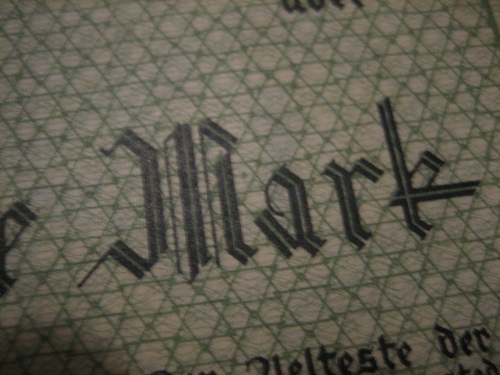 Litzmannstadt-Ghetto-Eine-Mark-Note-For-Review