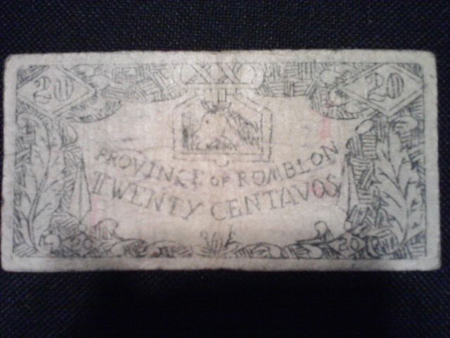 WW2-Philippines-Guerilla-20-Centavo-Note---Romblon