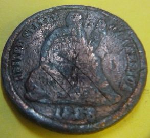 Interesting-Seated-Dime-Counterfeit---Lead