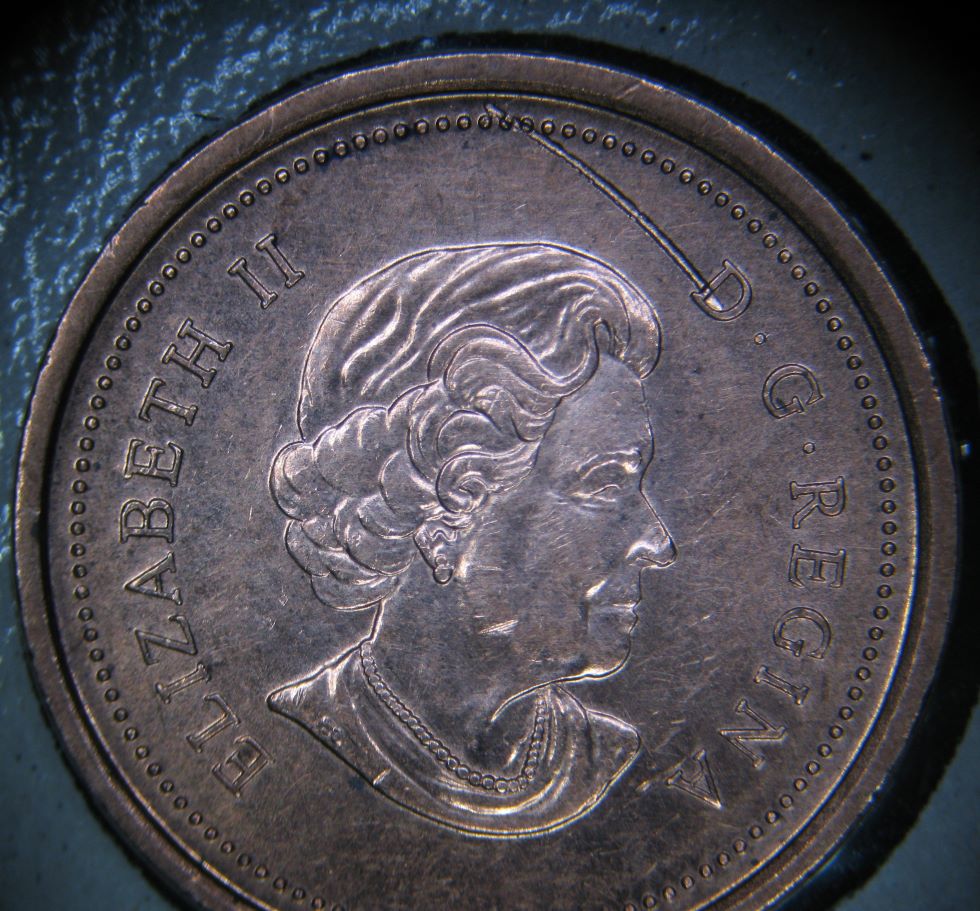 2006-1-Cent-Struck-Over-Damaged-Planchet---Broken-D