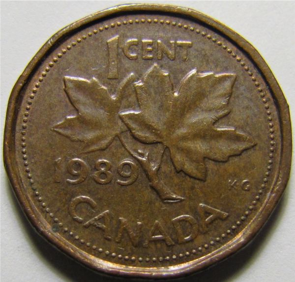 1989-One-Cent-..-Double-9..leaves