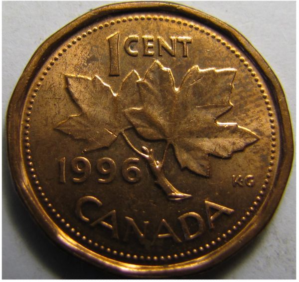 1996-One-Cent--Double-Leaves..one-Cent..queen's-Face