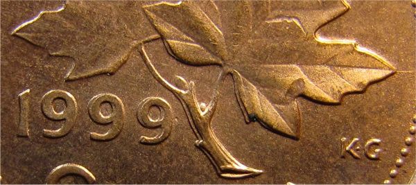 1999-One-Cent.-Double-99..stem..leaf..struck-Through...