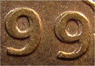 1999-One-Cent.-Double-99..stem..leaf..struck-Through...