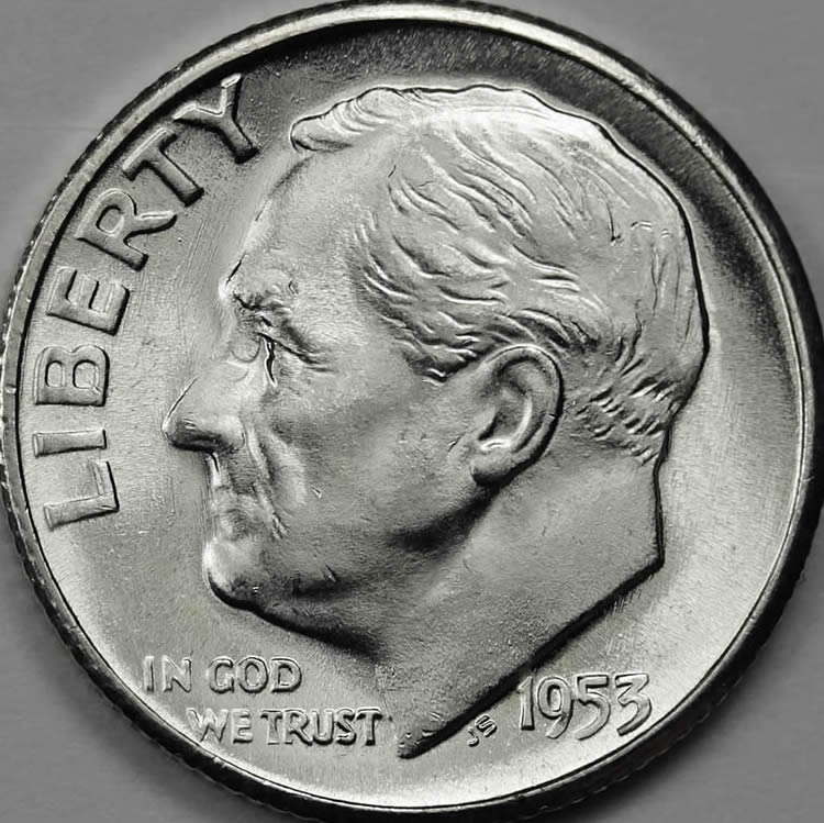1953-S-Dime,-Strong-Clashed-Die-Obvs.