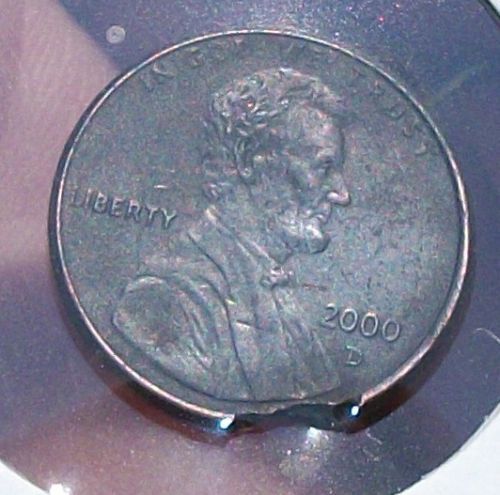 2000-D-Lincoln-Cent-Penny-Error-Coin-Cut-Cud-Lamination-Press-Exonumia-....