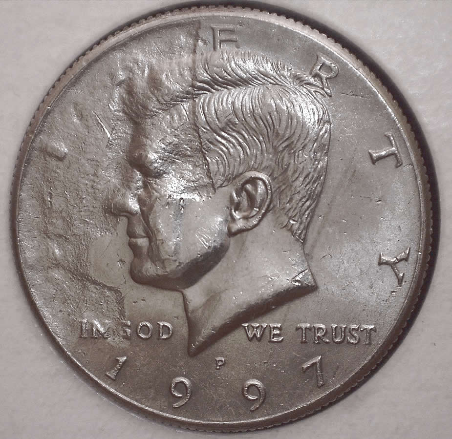 1997-P-Kennedy-Half,-Struck-Through-Grease-Or-Foreign-Object?
