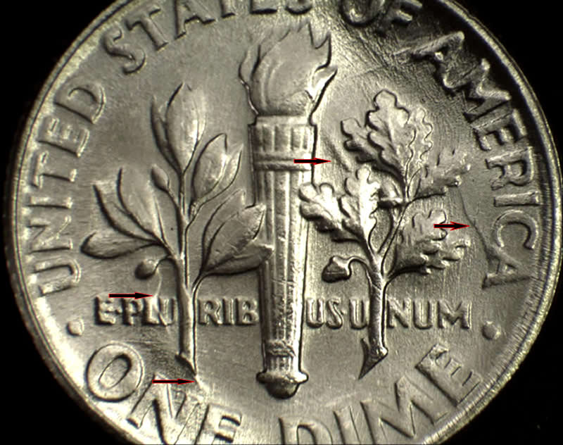 1955-Roosevelt-Dime-Clashed-Dies-Obv&rev