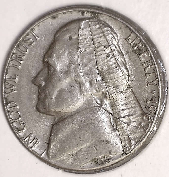 1967-Jefferson-Nickel-With-A-Large-Lamination