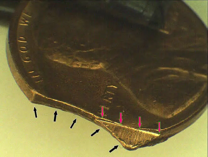 1972-S-Cent-,-Unusual-Curved-And-Straight-Clips-Combined