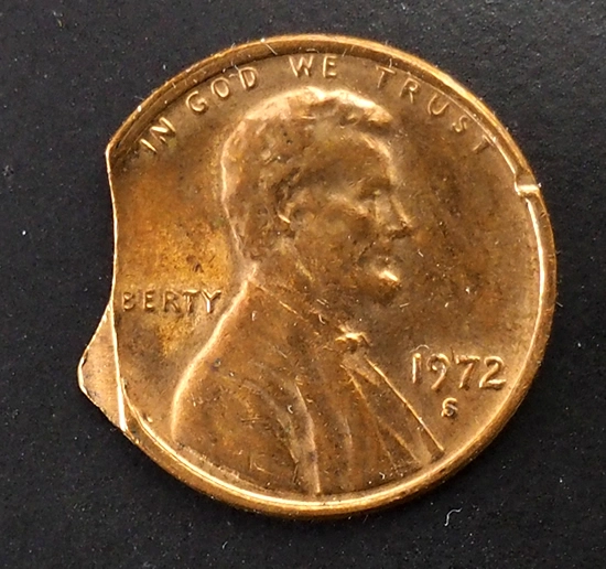 1972-S-Cent-,-Unusual-Curved-And-Straight-Clips-Combined