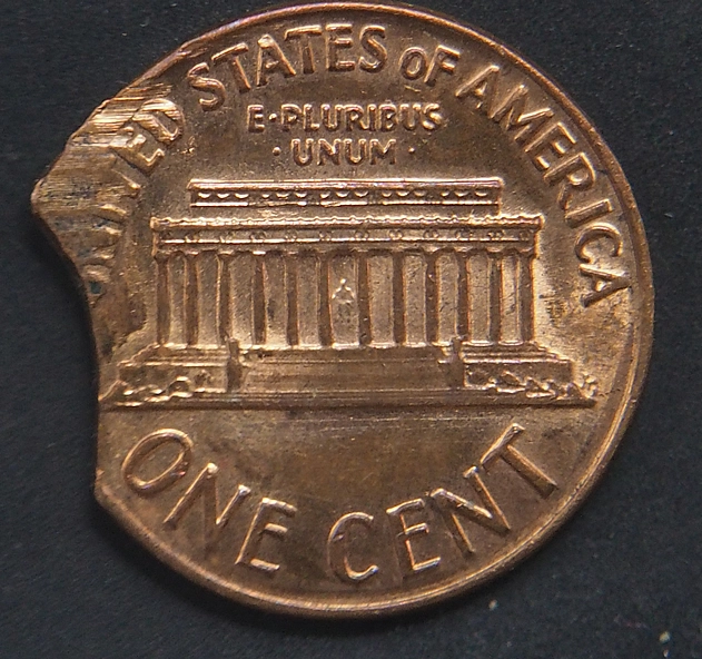 1972-S-Cent-,-Unusual-Curved-And-Straight-Clips-Combined