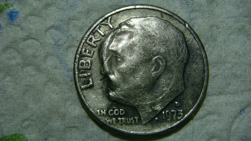1973-Dime...raised-Metal-Front-Of-Face
