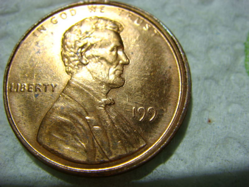 199?-Lincoln-Cent...greased-Die,,-Raised-Edge