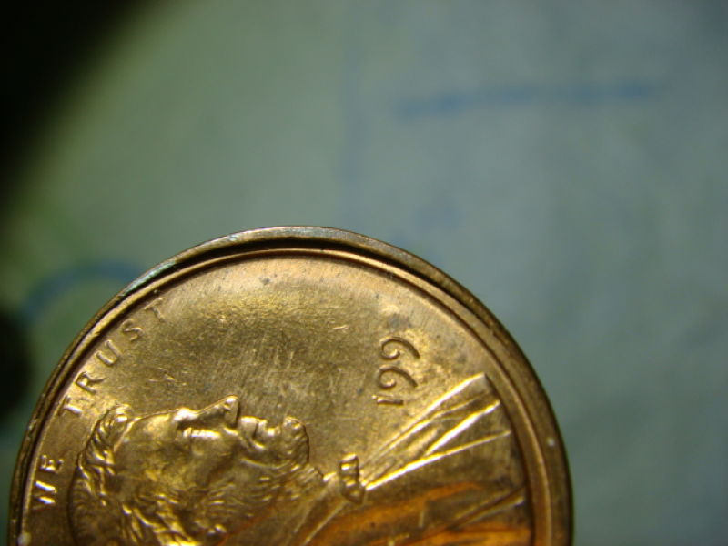 199?-Lincoln-Cent...greased-Die,,-Raised-Edge