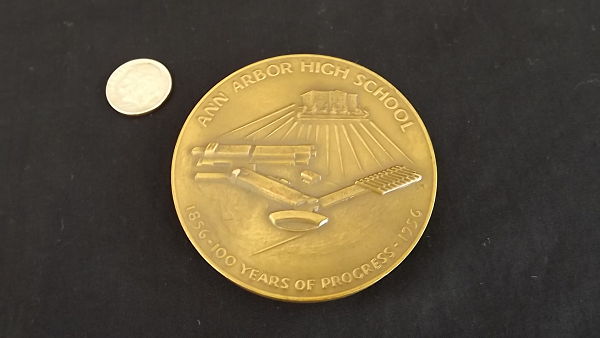 1956-Bronze-The-Pioneers-Ann-Arbor-High-School-Medallion