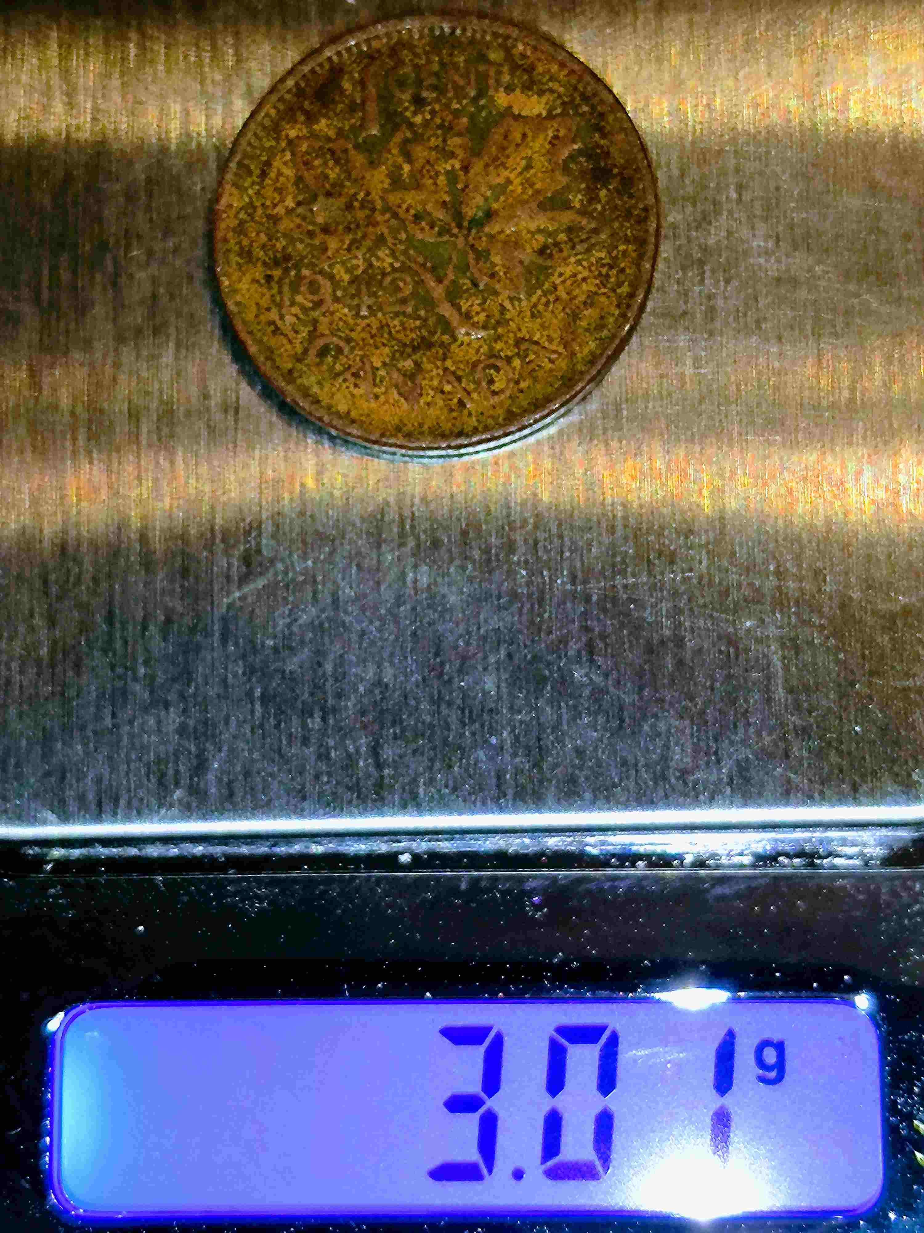 What-Happened-To-That-Weight-Only-3.01g,-1942-Bronze-Rusty-Marks-Penny