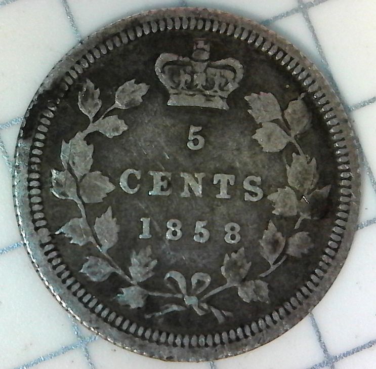 1858-5-Cent.-Small-Or-Large-Date/-Grade