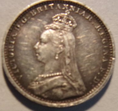 Three-UK-Coins-For-Grading--1754-Penny,-1890-Two-Pence,1746-4-Pence