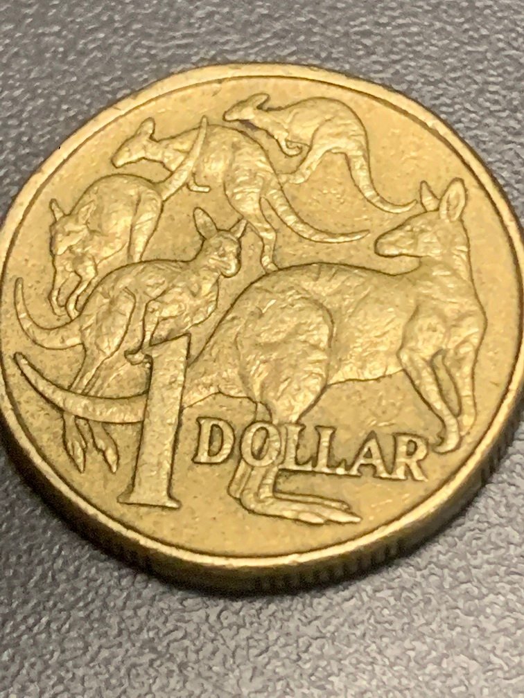 1$-Australian-Coin-With-Two-Roo-Legs-Missing-And-1$-Coin-With-3x-Cuds