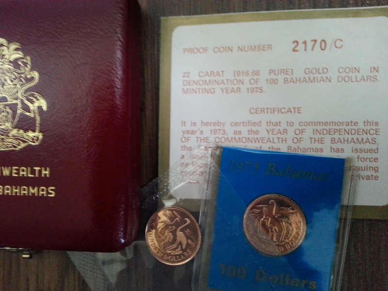 Bahamas-1975-$100-Gold-Proof-22k-916.66-Pure