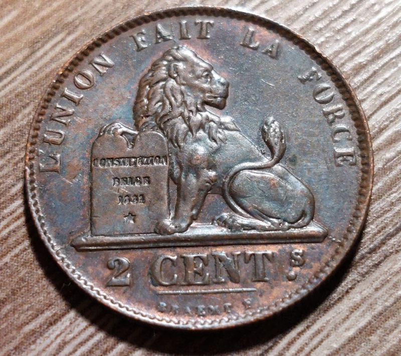 1863-2-Cent-Belgium-Grade