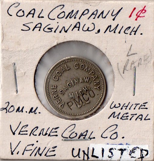 Cannot-Find-Info-On-This-Verne-Coal-Company-Token---Saginaw,-Michagan