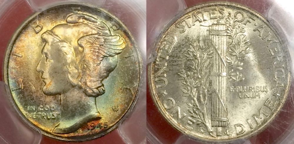 Toned-Mercury-Dimes;-My-Collection-And-Yours