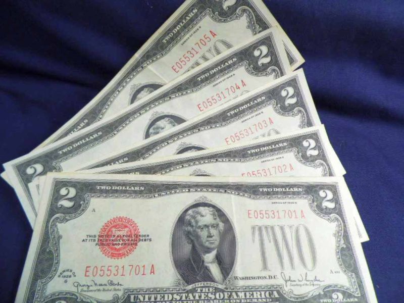 1928-G-$2-Note-Consecutive-#'s
